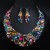   occidental style exaggerating luxurious crystal necklace earrings set bride banquet woman