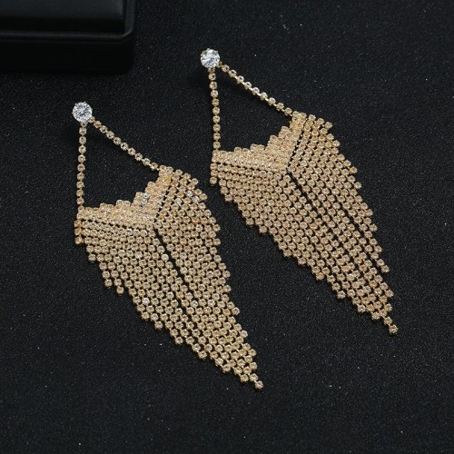 occidental style  fashion woman exaggerating Earring  tassel Rhinestone claw chain fully-jewelled earrings