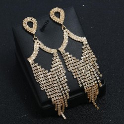 occidental style  fashion woman drop Earring  tassel Rhinestone claw chain ful..