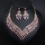   occidental style bride banquet crystal clavicle necklace earrings set woman