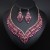   occidental style bride banquet crystal clavicle necklace earrings set woman