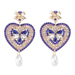 occidental style creative heart-shaped earrings earring color diamond ear stud..