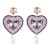 occidental style creative heart-shaped earrings earring color diamond ear stud personality all-Purpose woman