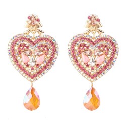  occidental style creative heart-shaped earrings earring color diamond ear stu..