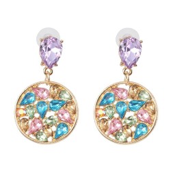  geometry creative Round diamond ear stud exaggerating woman earrings