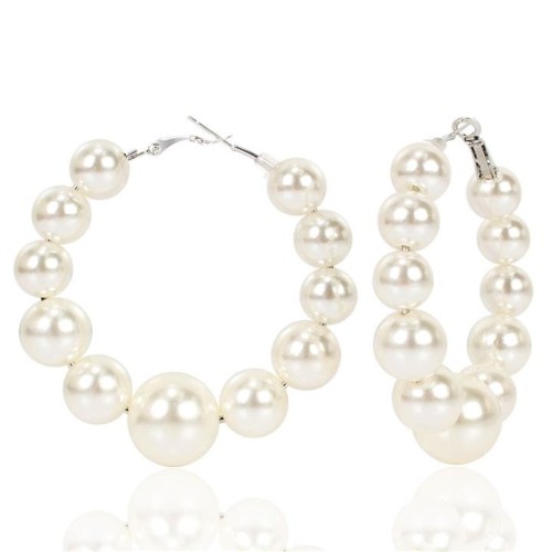 occidental style exaggerating Earring  fashion big circle imitate Pearl circle earrings woman hoo earrings