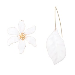 UR fashion Leaf flowers earrings asymmetry personality multicolor earring Stre..