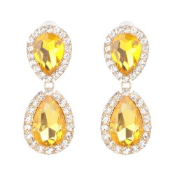 UR fashion multicolor earrings drop glass diamond occidental style wind fashio..