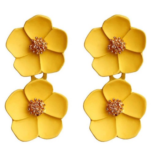 occidental style Earring  Korea fashion temperament ear stud romantic multicolor flowers earrings earring woman