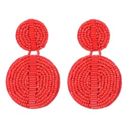  occidental style geometry crystal beads ethnic style ear stud personality