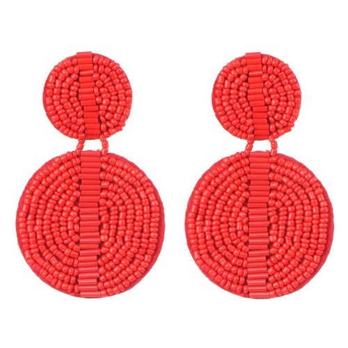  occidental style geometry crystal beads ethnic style ear stud personality