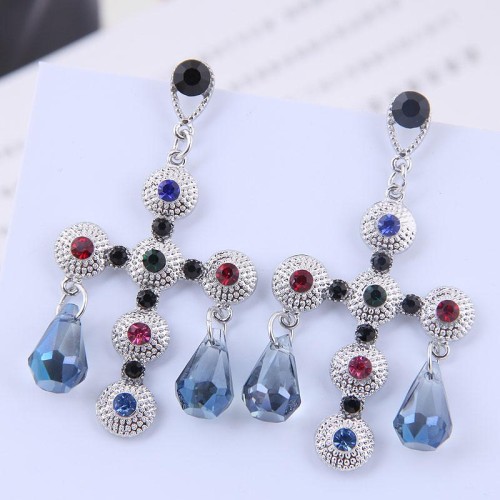 occidental style fashion  Metal trend Bohemia palace cross temperament exaggerating ear stud