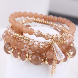 Korean style fashion  concise crystal beads multilayer temperament woman brace..