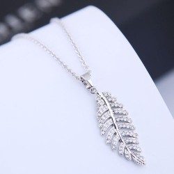 fine  Korean style fashion necklace  sweetOL bronze mosaic zircon leaves perso..