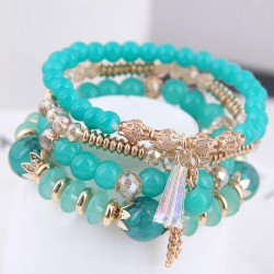 Korean style fashion  concise crystal beads multilayer temperament woman brace..
