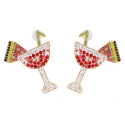  ear stud woman creative Korean style brief small fresh diamond