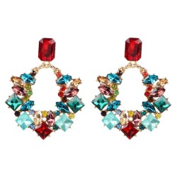 occidental style wind geometry square earrings fashion earring high-end