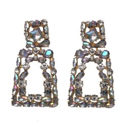 Alloy diamond geometry earring  occidental style exaggerating all-Purpose earr..