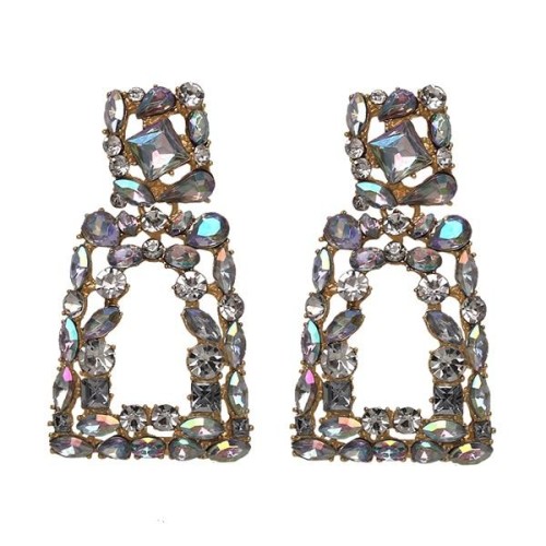Alloy diamond geometry earring  occidental style exaggerating all-Purpose earrings