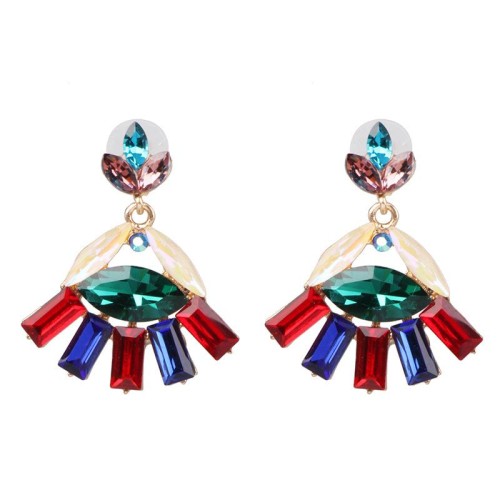  occidental style brief geometry diamond ear stud earring Earring high