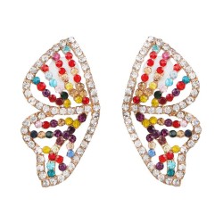  occidental style exaggerating butterfly wings diamond earrings personality cr..