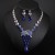   occidental style crystal gem necklace earrings set banquet woman
