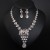   occidental style crystal gem necklace earrings set banquet woman
