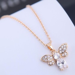 fine  Korean style fashion necklace  sweetOL bronze mosaic zircon personality ..