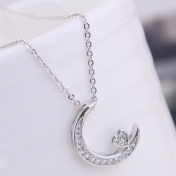 fine  Korean style fashion necklace  sweetOL bronze mosaic zircon Meniscus per..