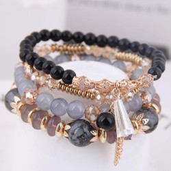 Korean style fashion  concise crystal beads multilayer temperament woman brace..