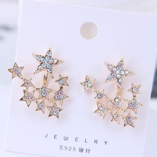 925 silver  Korean style fashion sweetOL flicker star personality ear stud