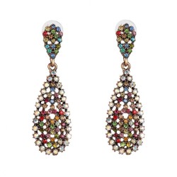  color diamond ear stud drop earring