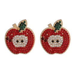  fruits apple earrings ear stud diamond personality occidental style