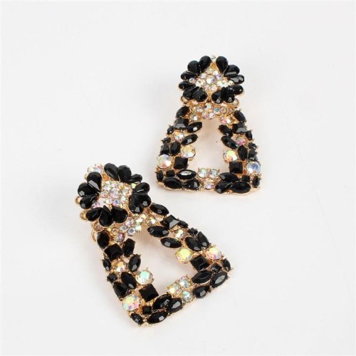 occidental style colorful diamond earrings fashion geometry Alloy diamond earring ra Earring F