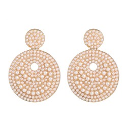 UR fashion retro Pearl earring Round occidental style wind exaggerating big ea..