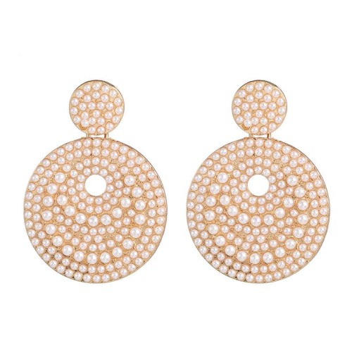 UR fashion retro Pearl earring Round occidental style wind exaggerating big earrings