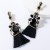 occidental style exaggerating drop multilayer diamond Rhinestone glass diamond tassel earrings woman retro tempe