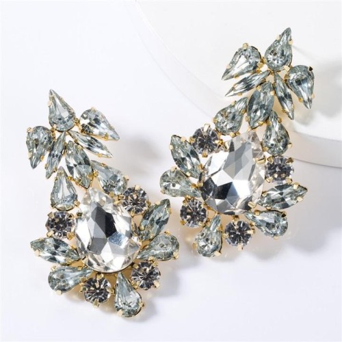 occidental style wind drop multilayer diamond glass diamond fully-jewelled earrings woman fashion high-end super