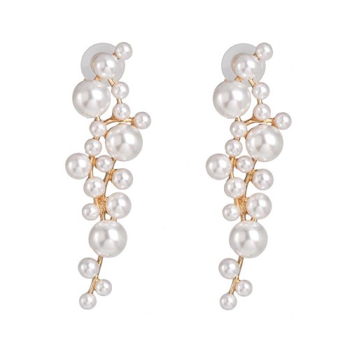 occidental style style earrings grape Pearl diamond personality exaggerating retro ear stud
