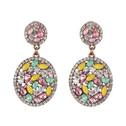  retro geometry drop mosaic ear stud personality all-Purpose occidental style ..