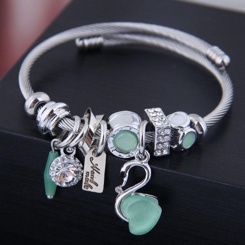 occidental style fashion  Metal all-PurposeDL concise swan pendant more elements accessories personality bangle