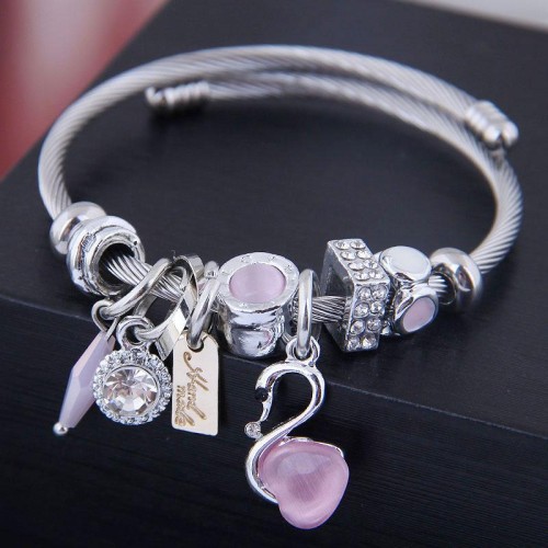 occidental style fashion  Metal all-PurposeDL concise swan pendant more elements accessories personality bangle