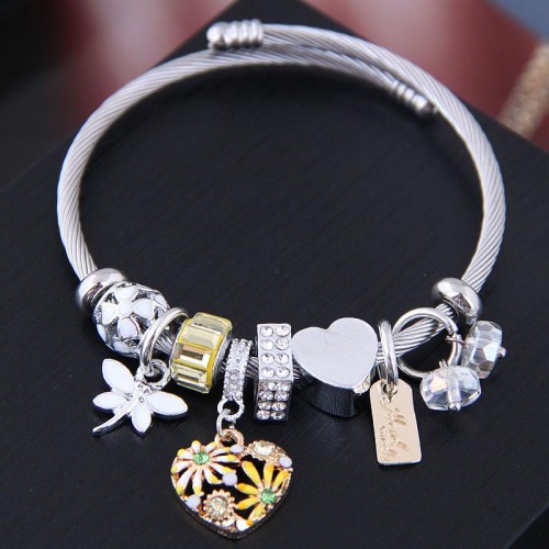occidental style fashion  Metal all-PurposeDL concise love pendant more elements accessories personality bangle