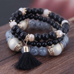 occidental style trend  concise all-Purpose Acrylic beads multilayer tassel te..