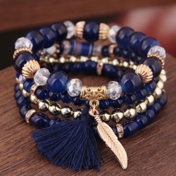 occidental style trend  concise all-Purpose Colorful Acrylic beads tassel leav..