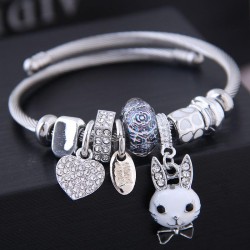 occidental style fashion  Metal all-PurposeDL concise  bright love  rabbit  pe..