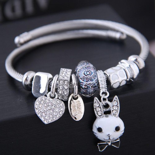 occidental style fashion  Metal all-PurposeDL concise  bright love  rabbit  pendant more elements accessories pe
