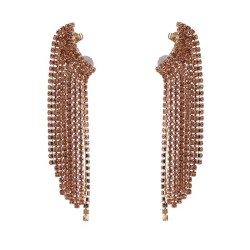 diamond tassel Earring occidental style fashion Street Snap fully-jewelled ear..