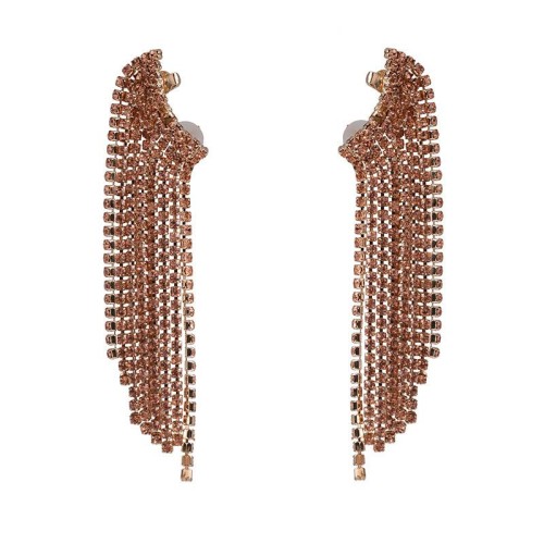 diamond tassel Earring occidental style fashion Street Snap fully-jewelled ear stud