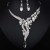 occidental style fashion brief crystal gem necklace earrings set banquet